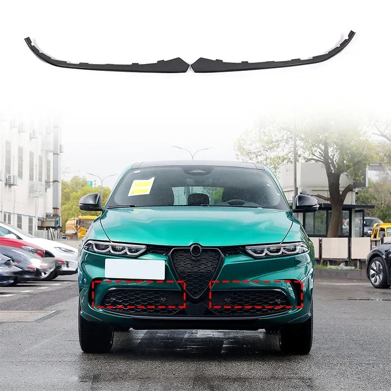 Real Carbon Fiber For  Alfa Romeo Tonali 2022+ Car styling car front bumper Decorative strips on both sides exterior accessories