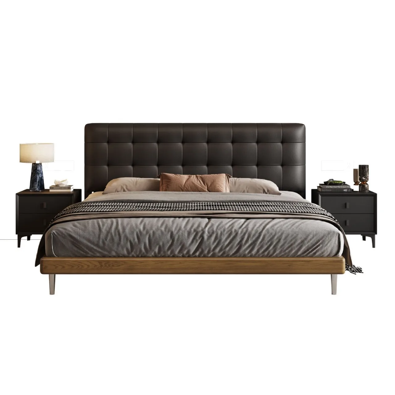 

Vintage, Leather Bed, Double, Medieval, Waffle, Leather Art