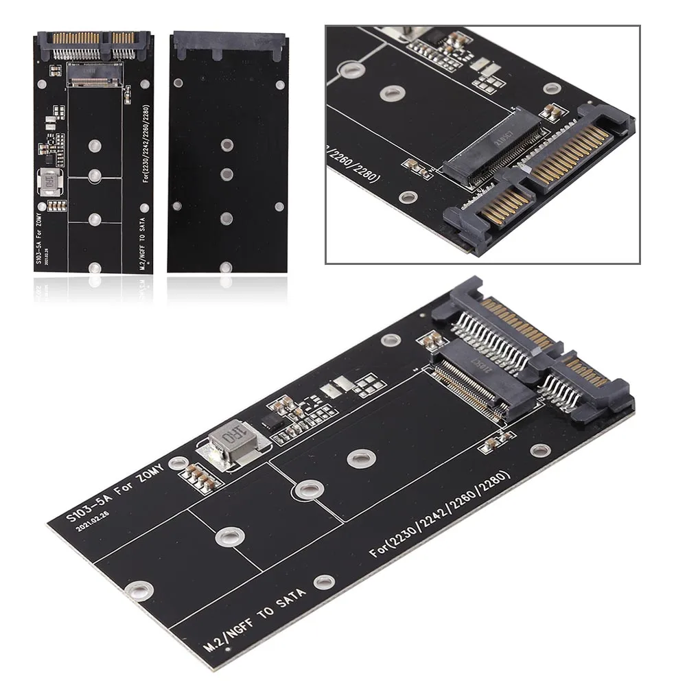 Kunci B M.2 NGFF SSD Ke Kartu Adaptor Konverter SATA 2.5in 2230-2280