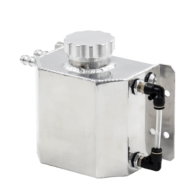Universal 1L Aluminum Oil Catch Can Tank Reservoir with Drain Plug Racing Oil Catch Tank