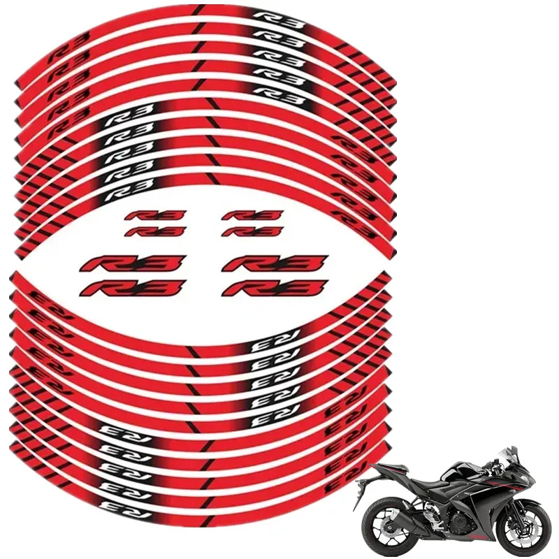 

For YAMAHA YZF R3 Motorcycle Parts Contour Wheel Decoration Decal Sticker - D