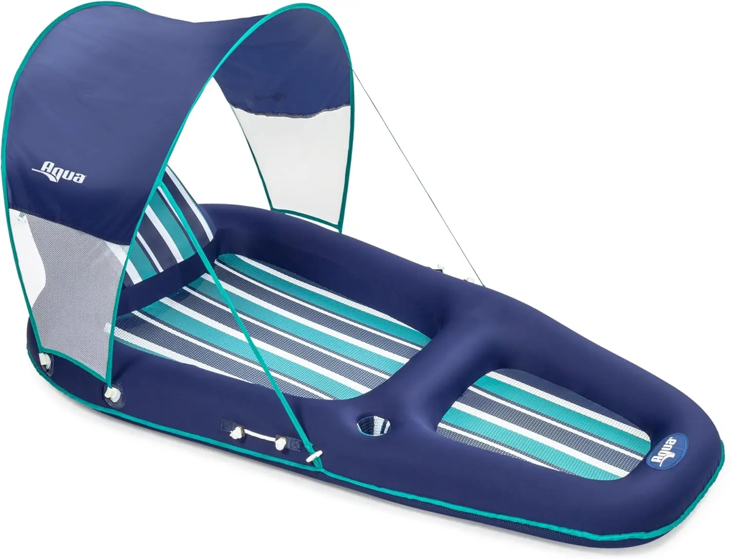 

Extra Large Inflatable Pool Lounge for Adults with Headrest, Backrest, Footrest & Cupholder in Multiple Colors