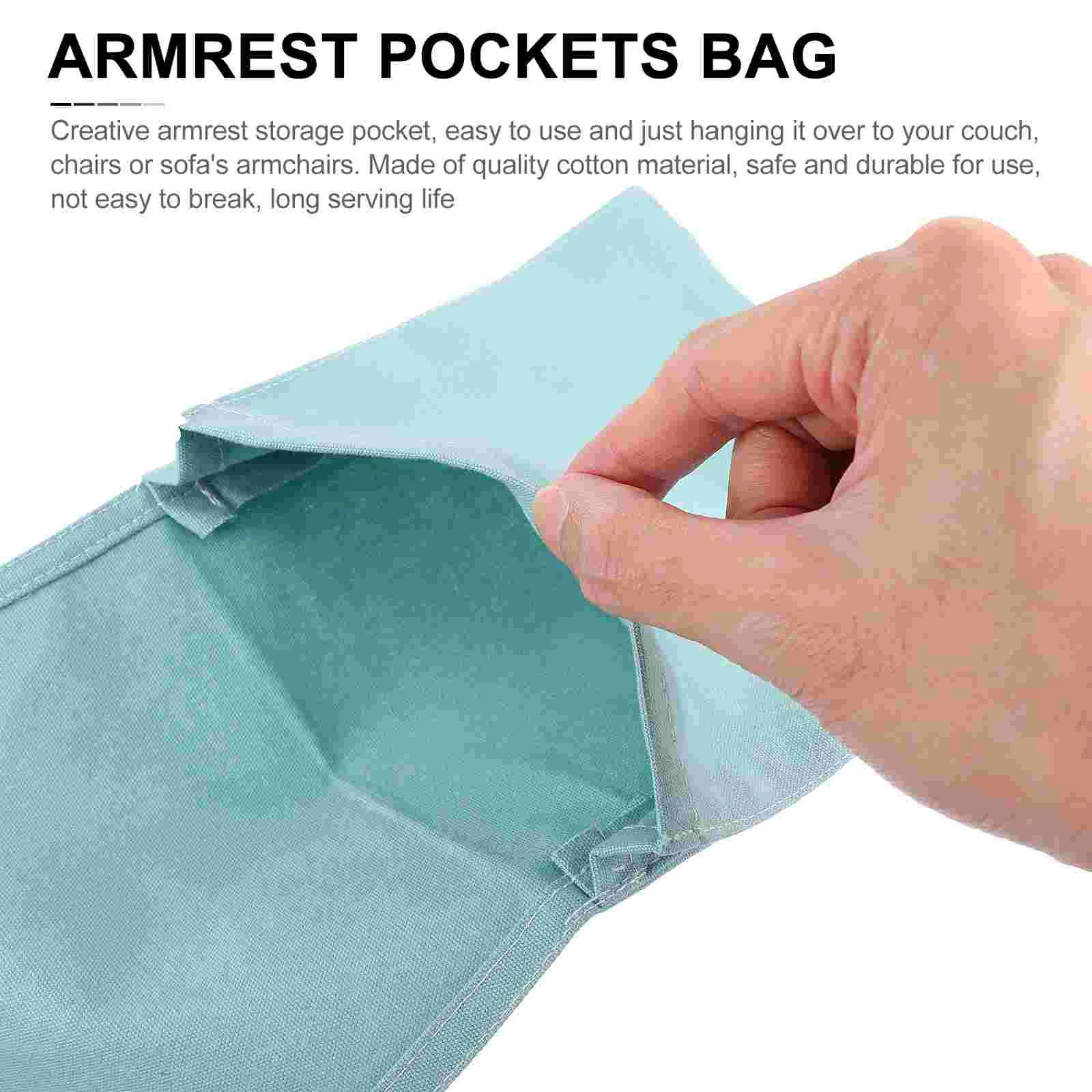 Storage Bags Sofa Armrest Hanging Side Pouch Pocket Organizer Blue Chair Pockets