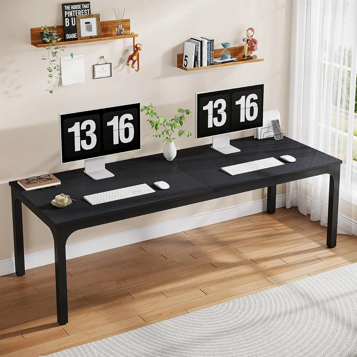 Extra Long Computer Desk for 2 Person, Double Workstation with Spacious Desktop for Home Office, 78.7 Inch, Customized