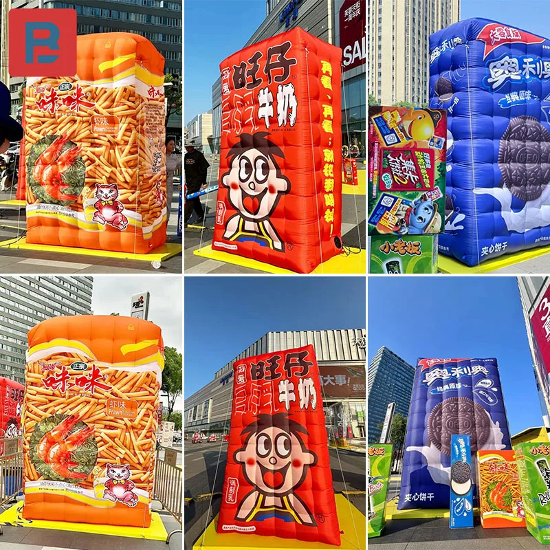 

Giant inflatable snack bag air mold advertisement packaging Biscuit Box China Childhood Memories Mall opening advertisement