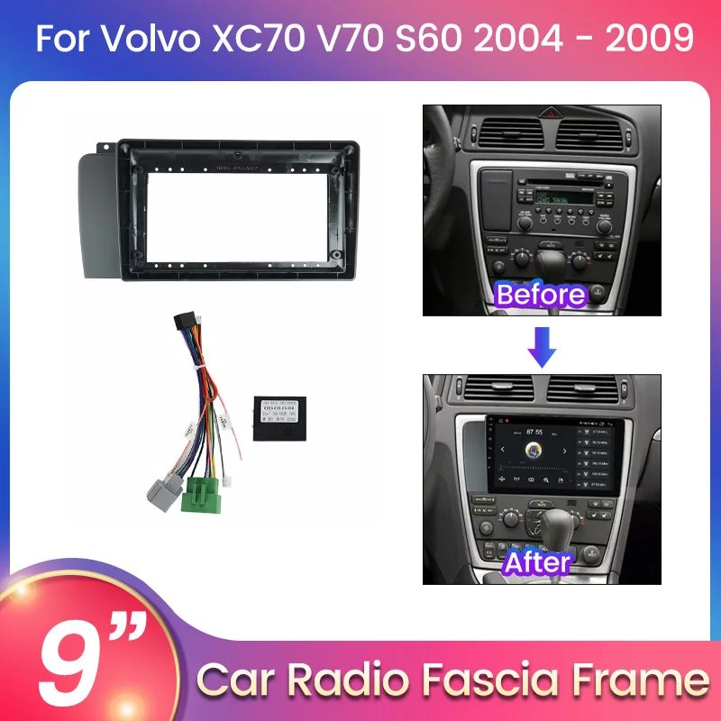 

Для Volvo XC70 V70 S60 2004 2005 2006 2007 Android Автомобильная радиопанель Fascia рамка дополнительные аксессуары шнур питания CANBUS