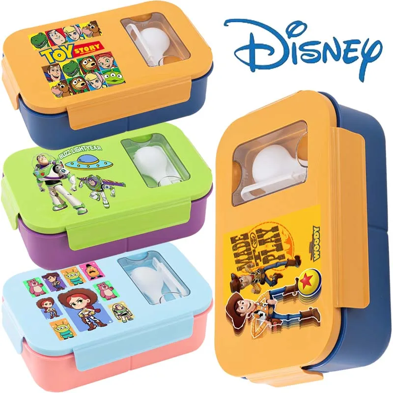 

Disney Cartoon Bento Boxes Cartoon Anime Bento Lunch Box with Spoon Portable Large Capacity Plastic Sealed Separated Bento Boxes