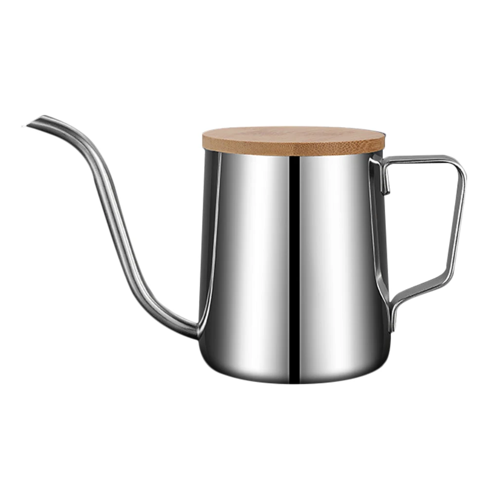 

350Ml Hand Drip Pot Stainless Steel Lidded Narrow Spout Kettle Handheld Coffee Container Corrosion Resistant Easy Carry