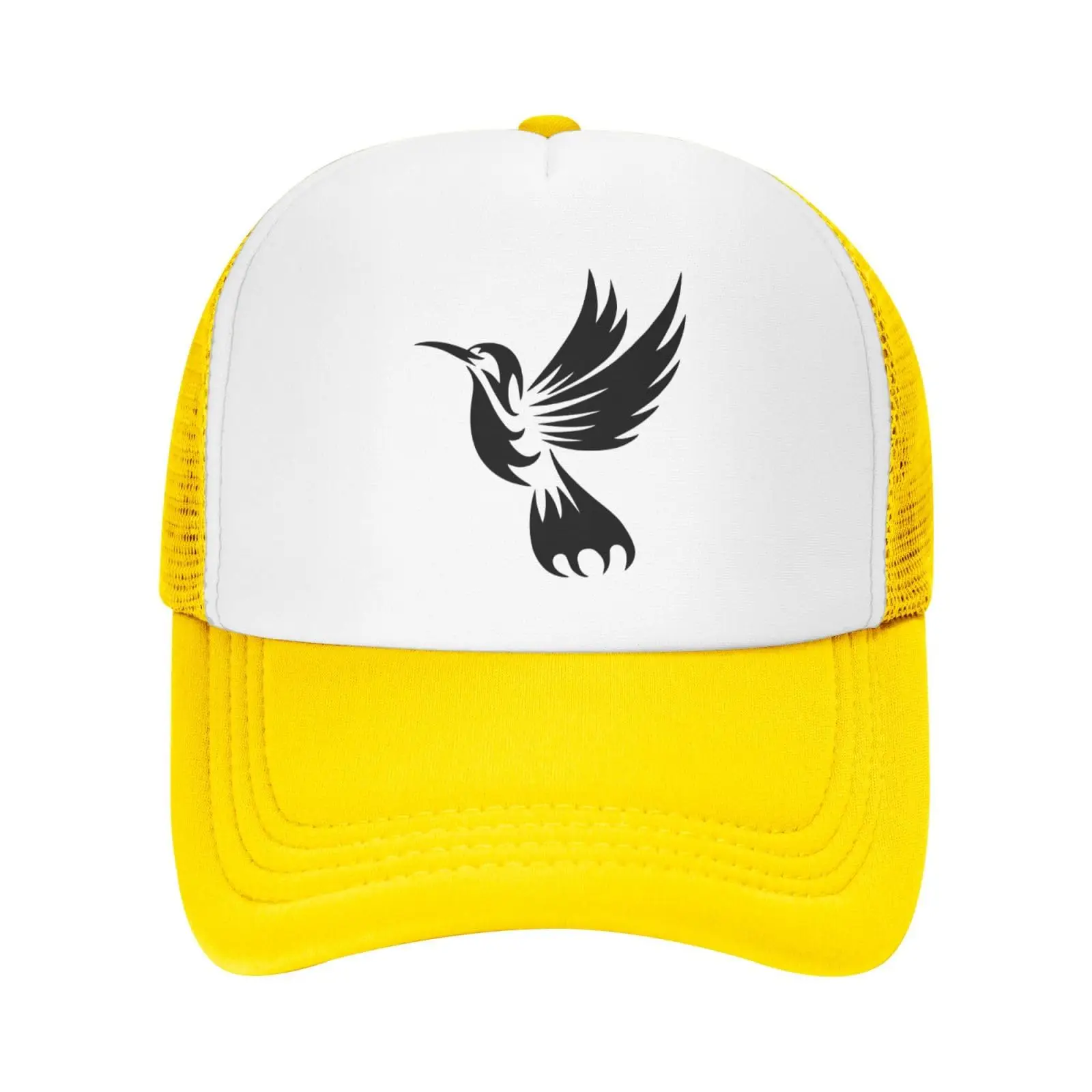 Mesh Dad Hat Adjustable Washed Hummingbird Yellow Baseball Dad Cap Funny Ball Trucker Cap for Women Men Unisex