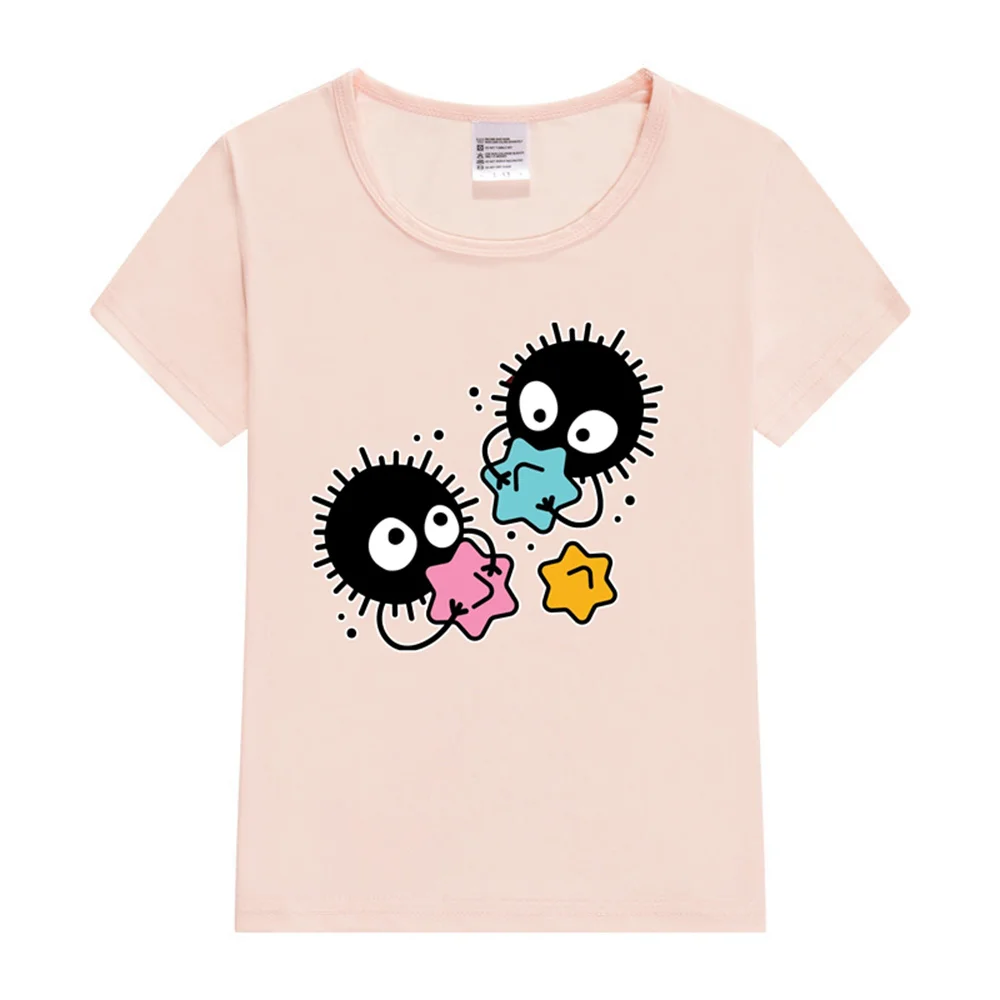 Soot studio ghibli Kids T-Shirt Kawaii T-Shirt Kids Summer Short Sleeve Tees Cartoon Animal Boys Girls Kawaii Tops Tshirt