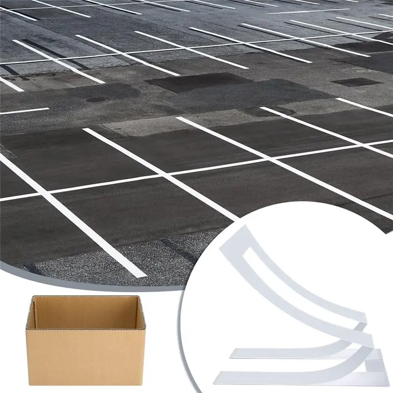 AT63-2PCS Heavy-Duty Parking Line Stencils, Foldable And Reusable For Parking Lot, Comes In Convenient Paper Box