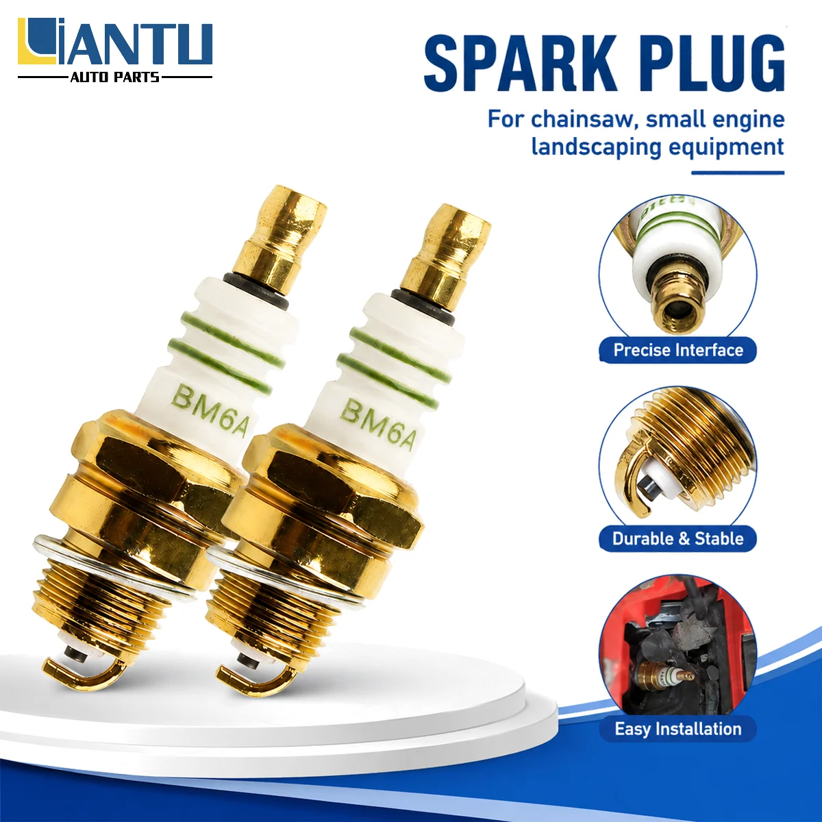 BM6A Spark Plug Replacement 1/2/5pcs For Chainsaw Trimmer Leaf Blower Small Engine Garden Tool Ignition Replacement Part