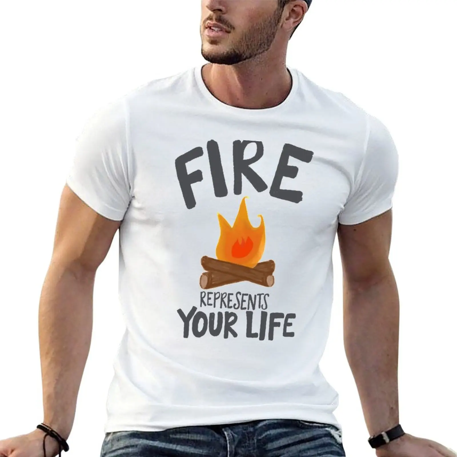 Fire Represent Your Life (Survivor) T-shirt classique, vêtement décontracté basique, haut à manches courtes