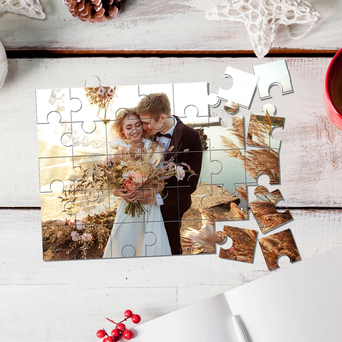 Creative Custom Photo Customized Picture Mosaic Personalized Photo Personalised Decompression Puzzles  for marriage  wedding image 5