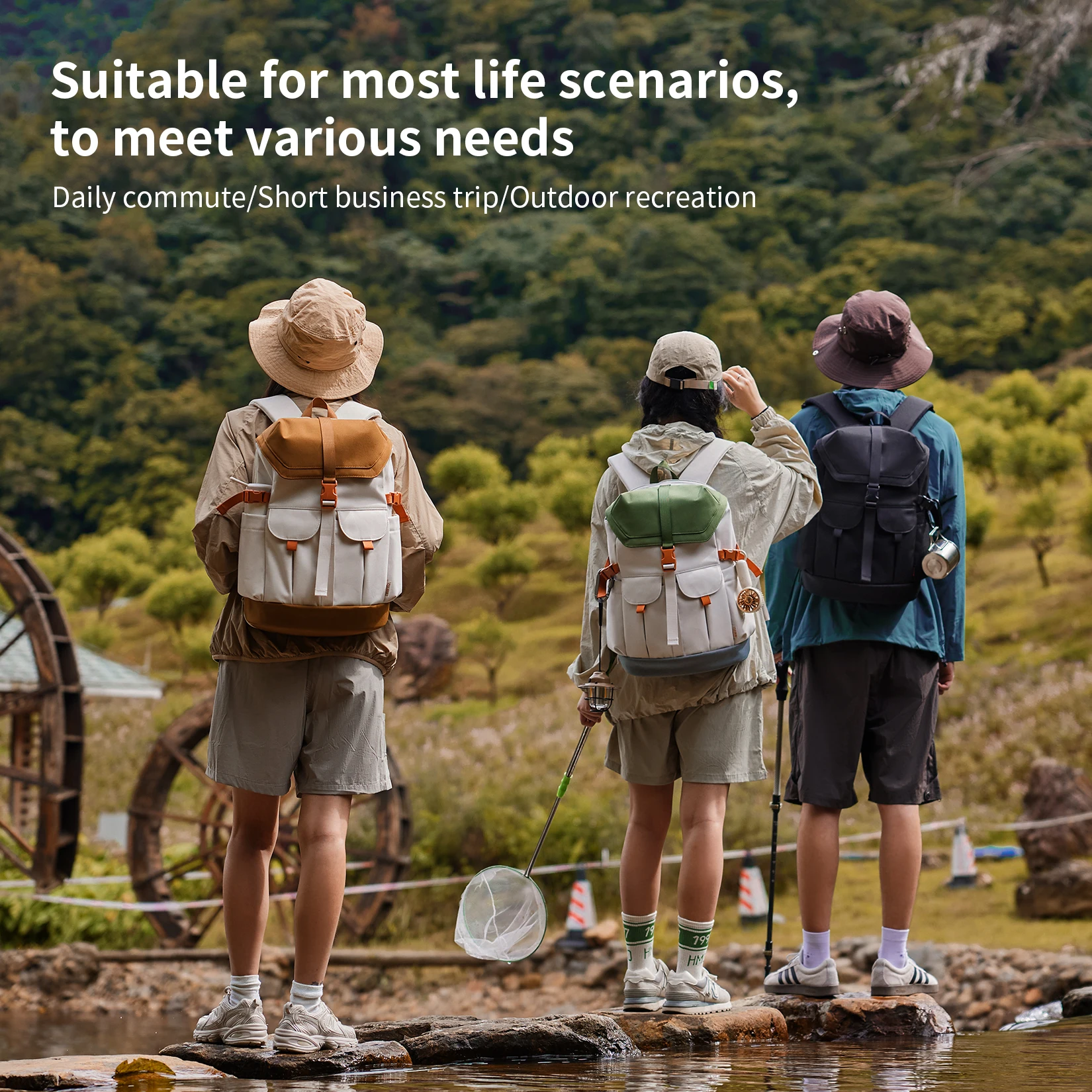 Aji Travel Laptop Backpack 2025 New Women Backpack Waterproof Expandable Men'S Backpacks Large Capacity Outdoor Travel Commuter