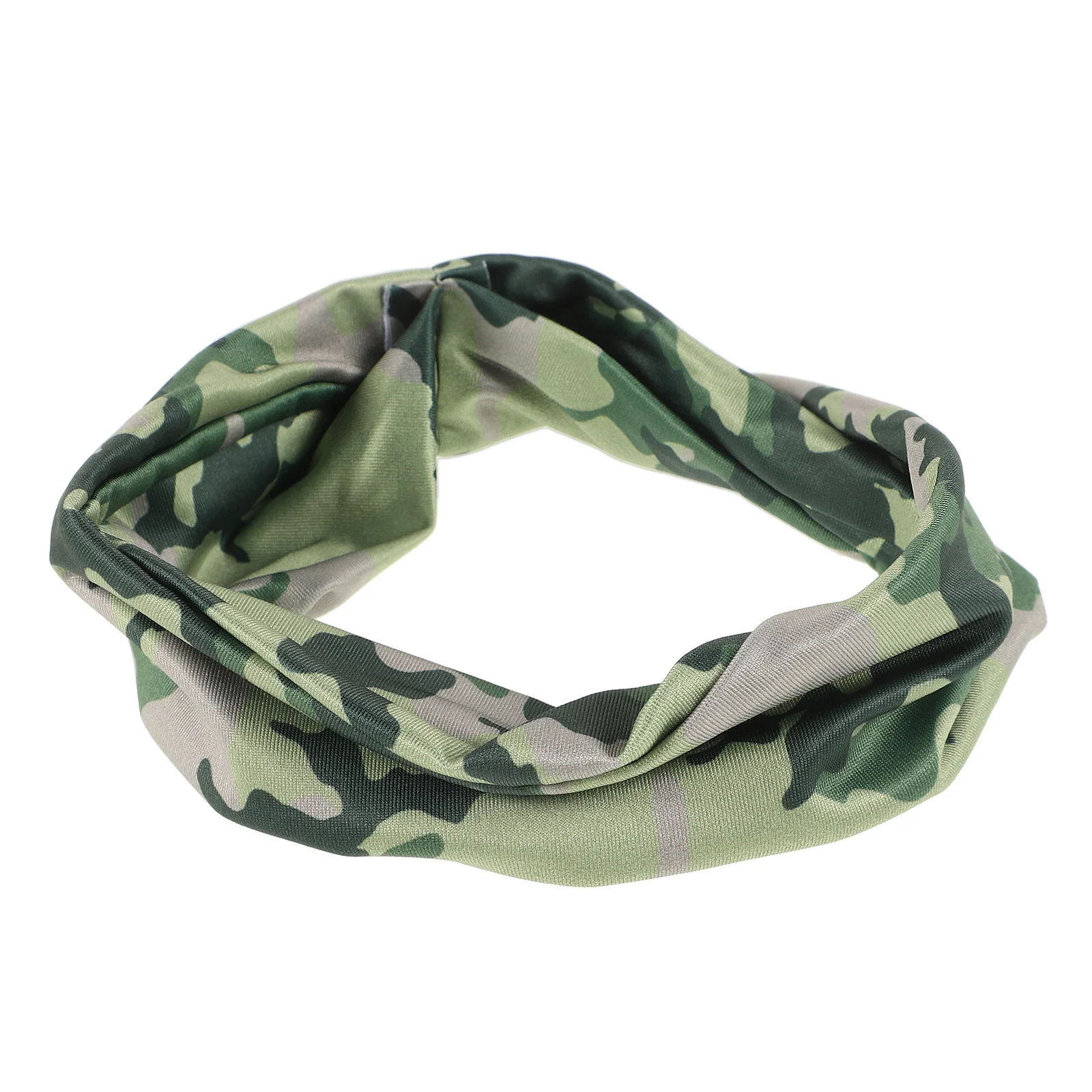 

2Pcs Sweat-Wicking Camouflage Headband Soft Elastic Non-Slip Fitness Sports Hairband for Workout Running