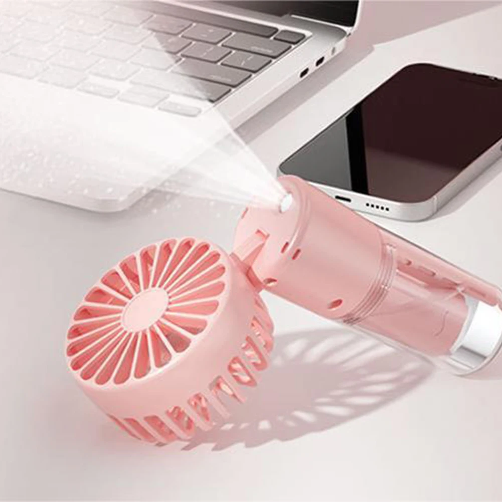 Portable Handheld Fan Mini Humidifier Fan Mist Cooler Cooling Spray Humidifier Fan Neck Desk Fan 4 Speed Adjustable Fan