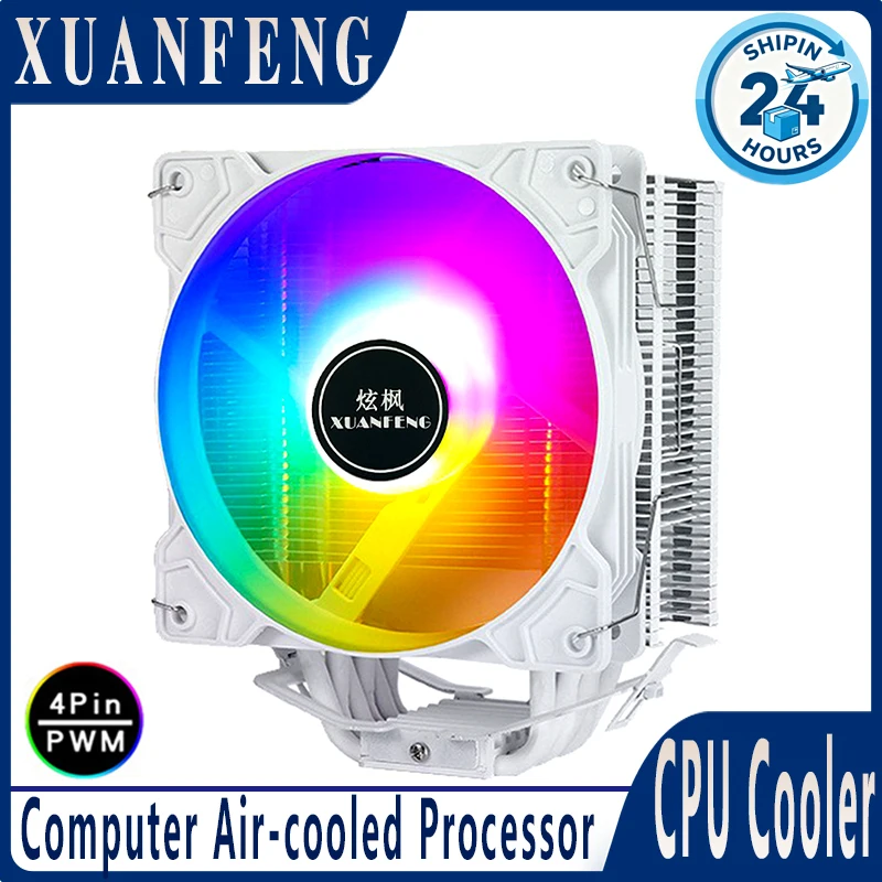 

XAUNFENG CPU x79 x99 Cooler 120mm Fan mute 4Pin/PWM Rapid Air-cooled 4/6 Heat Pipe install LGA2011 2066 115x 1200 1700 18xx AMD