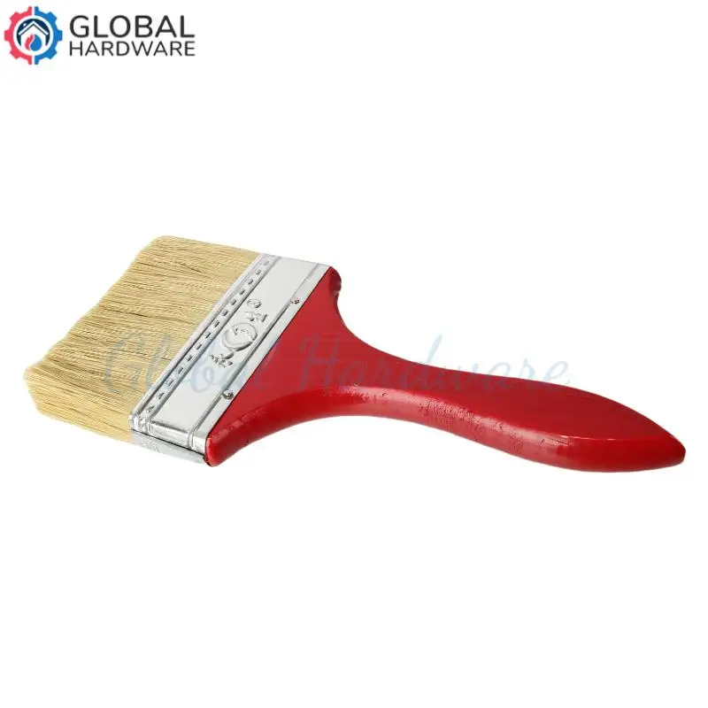 

4-inch Red handle Paint with Wooden Handle Paint Brush for Wall And Furniture Paint Paint Easy To Clean Wooden Cleaning Brush