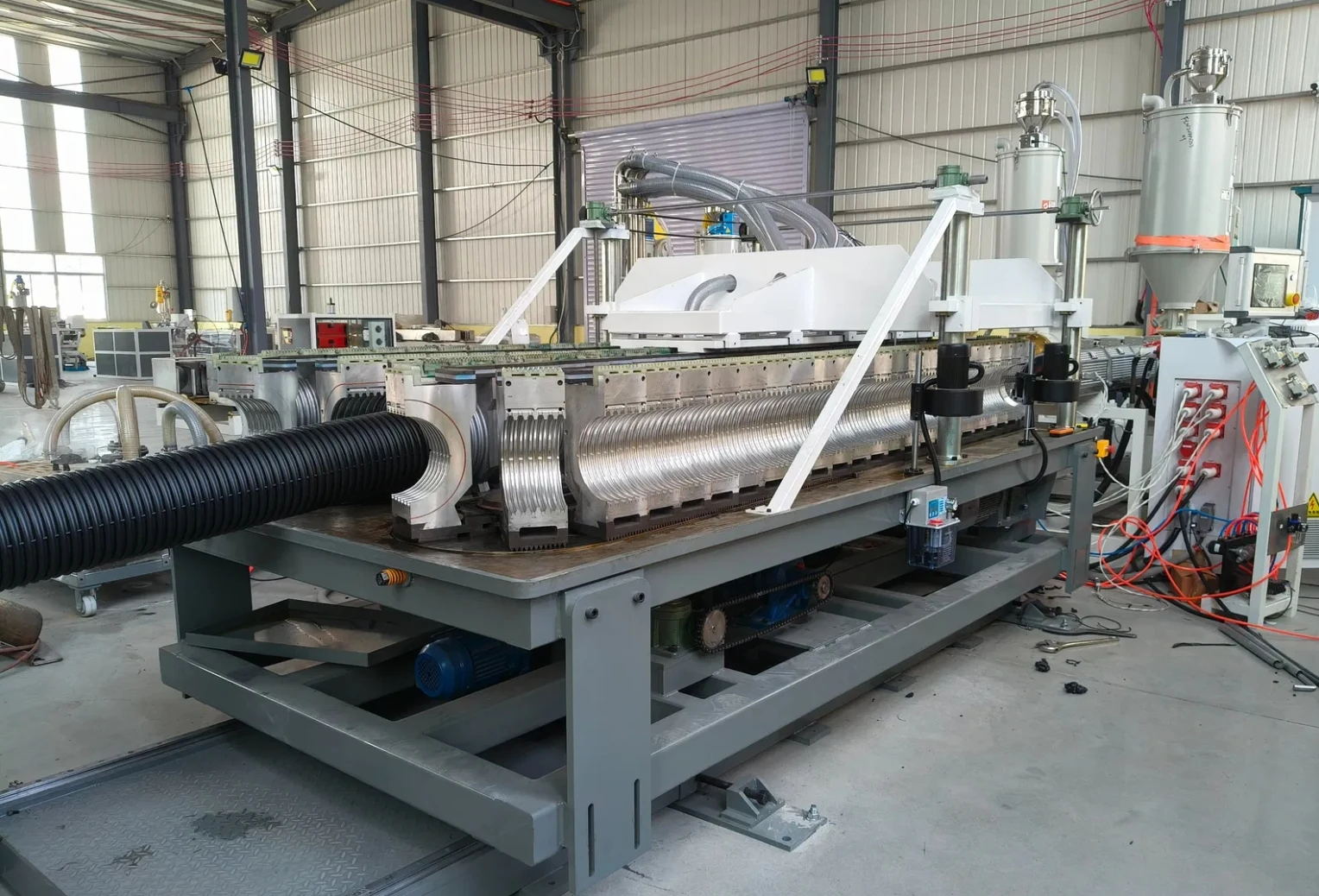 High Speed 110 to 315 mm DWC Hdpe Plastic Double Wall Corrugate Culvert Pipe Line Making Machine for Underground Drainage System