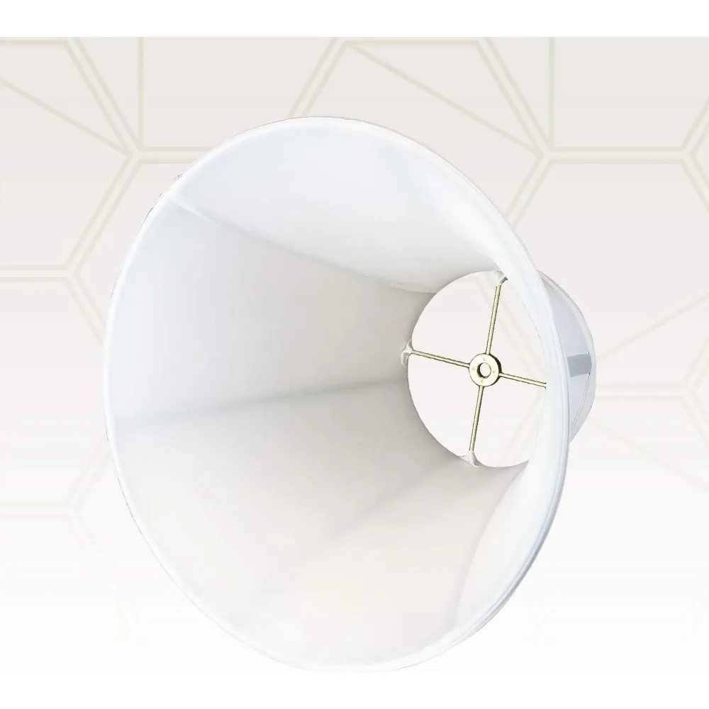 مجموعة غطاء مصباح الجرس الحقيقي الأساسي باللون الأبيض من الكتان مكونة من 2، 7 × 14 × 11.5 بوصة، مثالية لديكور الإضاءة المنزلية #3