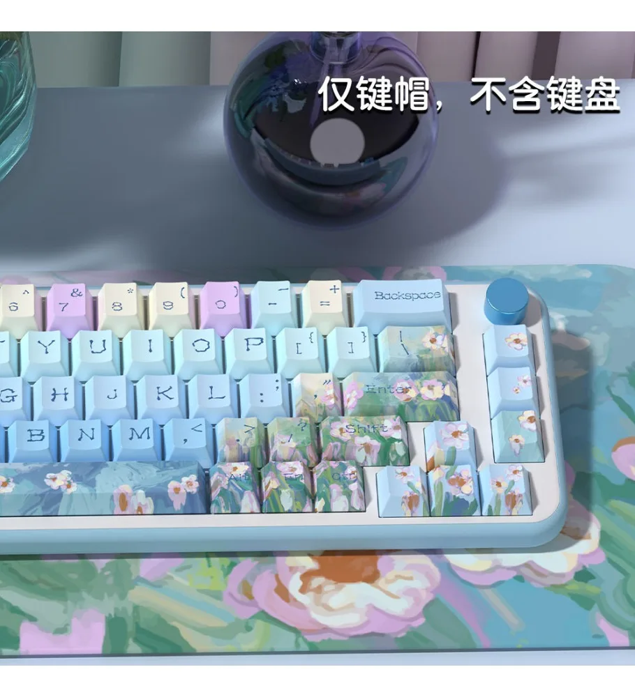 Little daisy girls keycaps a complete set of original highly personalized pbt thermal sublimation round mechanical keyboard cap