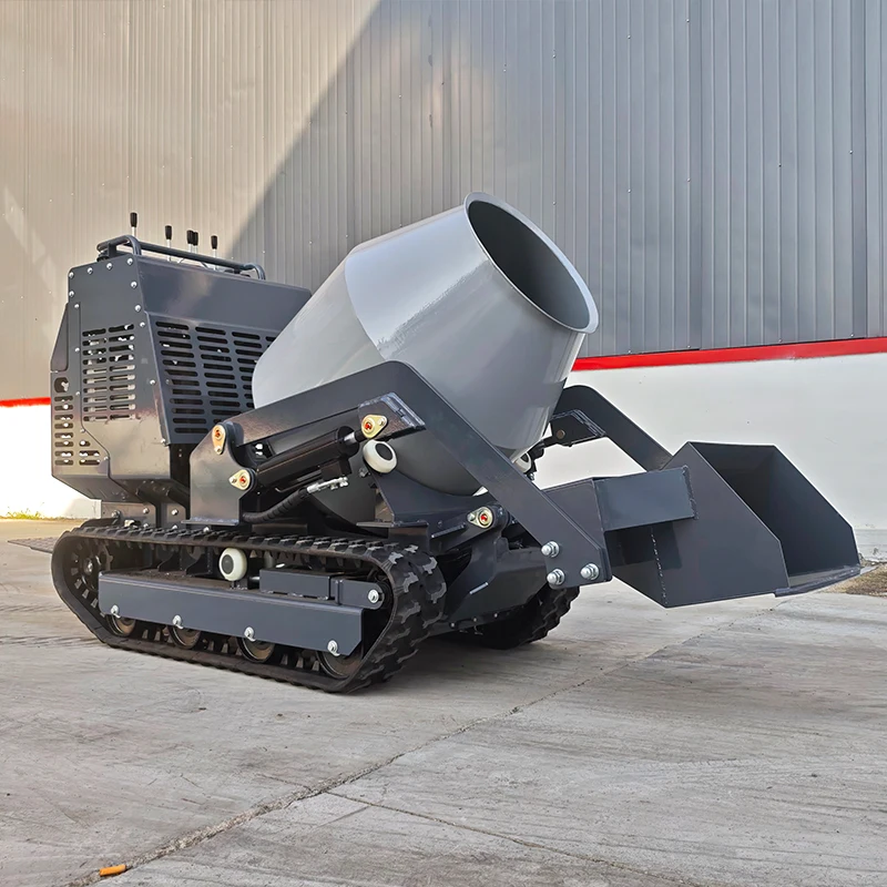 Customized Manufacture 300L Self-loading Mini Concrete Mixer High-efficiency Drums With Diesel Engine Home Farm Use