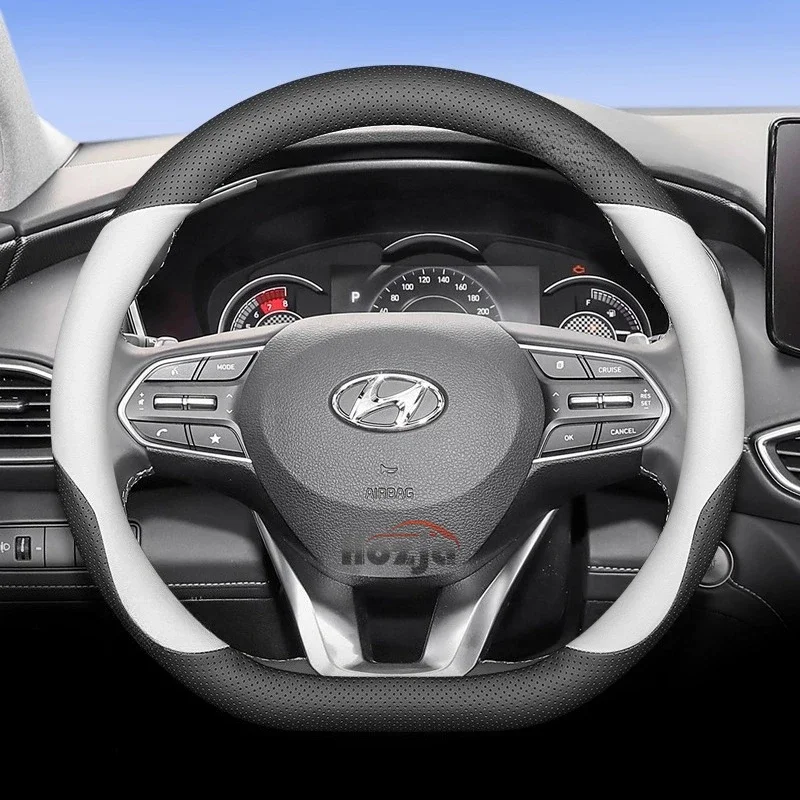 

Leather Car Steering Wheel Cover for Hyundai Accent Stargazer Exter i40 Creta Grand Casper Nexo IONIQ 5 6 9 i20 i30 Elantra