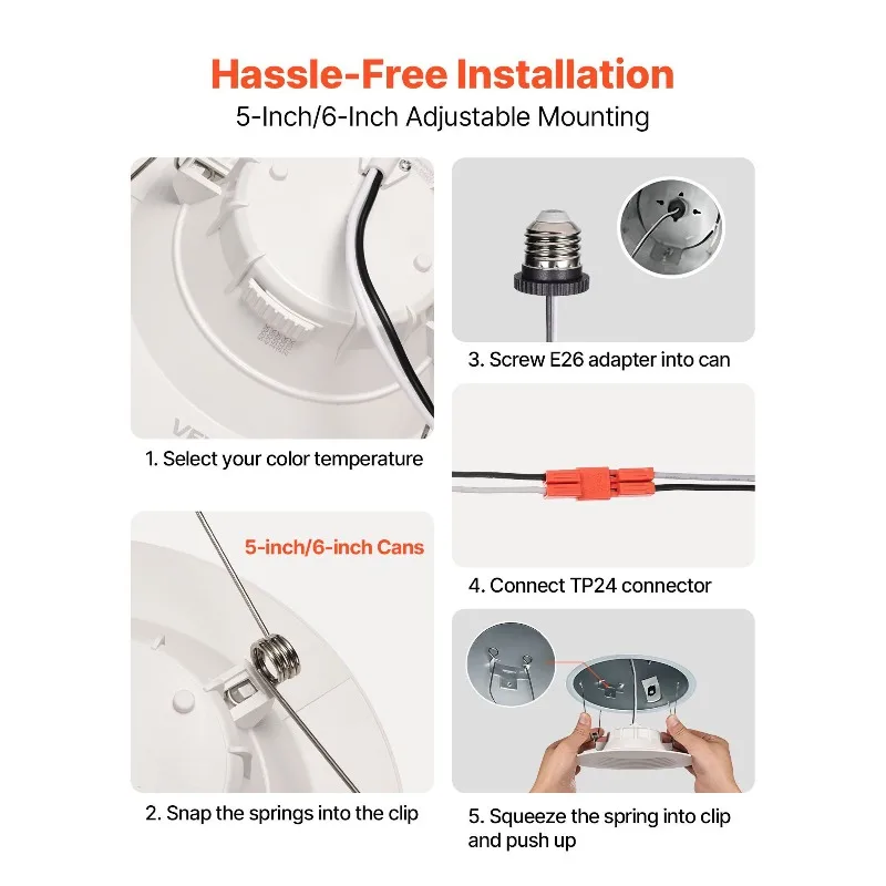 12 パック LED 埋め込み型照明 5/6 インチ レトロフィット カンライト 1050 LM 13W 5CCT