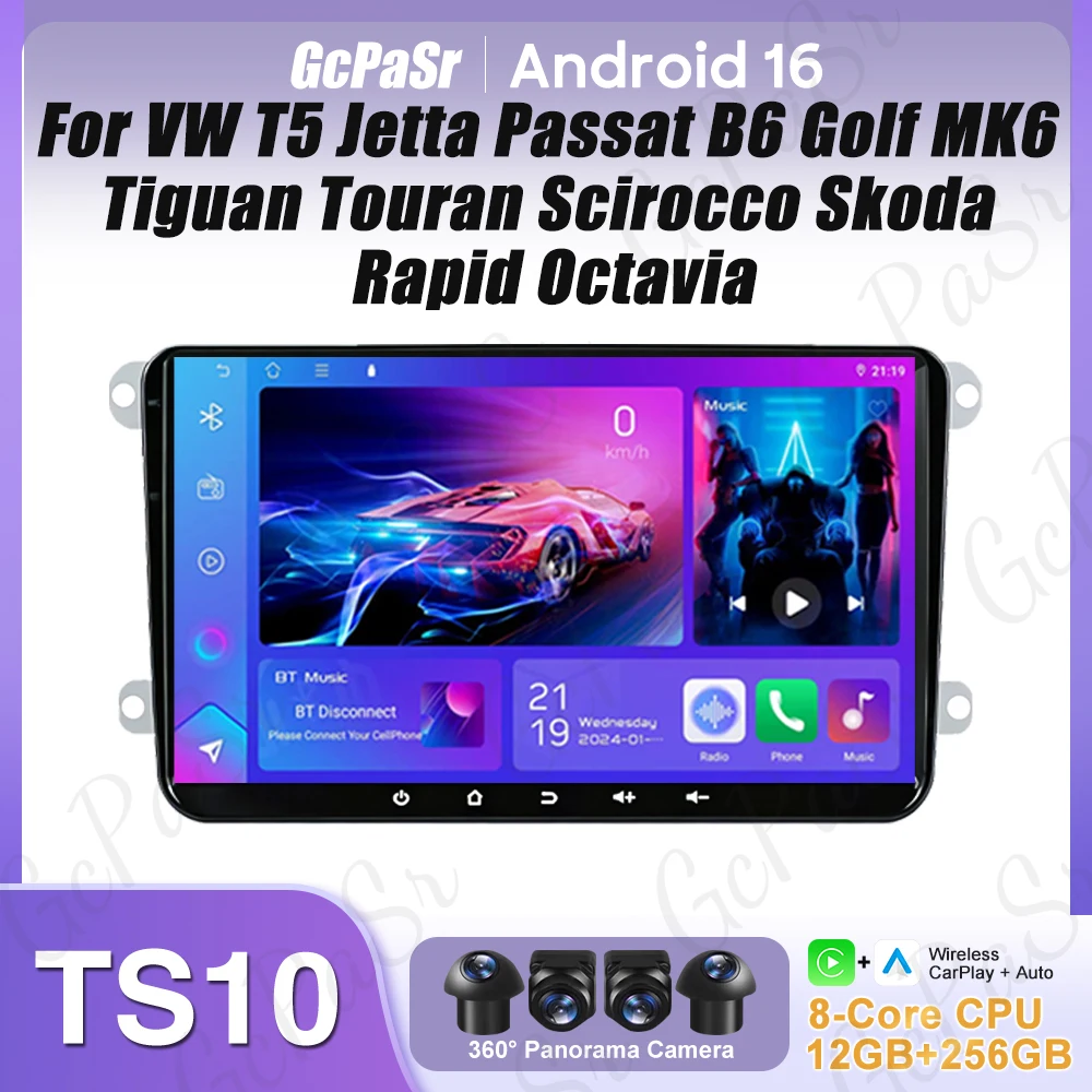 

Android Radio For VW T5 Jetta Passat B6 Golf MK6 Tiguan Touran Scirocco Skoda Rapid Octavia Leon CarPlay Video GPS No 2din Video
