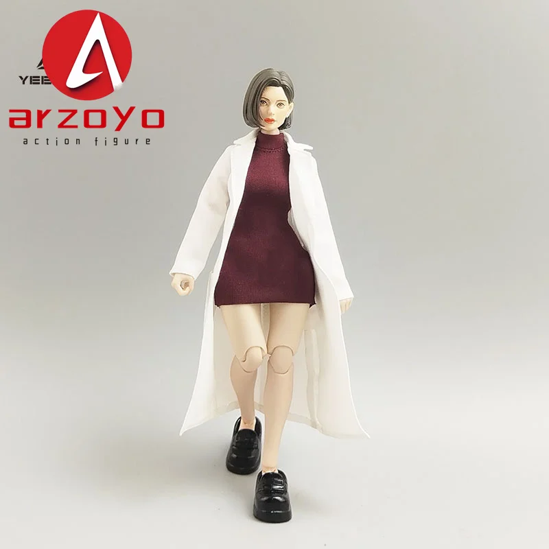 1/12 スケール女性用ウインドブレーカーハイネックベースドレスセット服モデルフィット 6 インチ LT004 ローマンキーソルジャーアクションフィギュアボディ