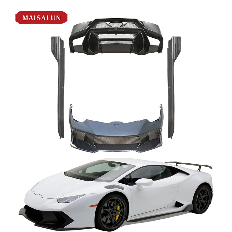 

Karosserie-Bausatz aus hochwertiger V-Stil-Kohlefaser für Lamborghini Huracan LP610 mit Front-/Hinterstoßstange Seitenschürzen