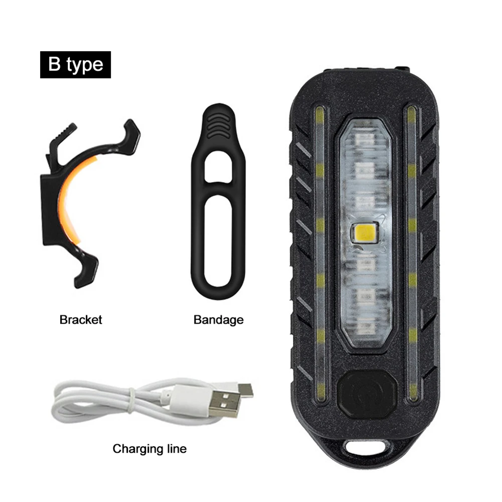 Mini linterna delgada táctica de policía, luz de hombro con Clip, recargable por USB, luces de advertencia para bicicleta, gorra, casco, Lámpara de