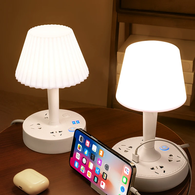 

Decorative Table Lamp Socket Integrated Simple Modern Household Bedroom Cozy Bedside Table Lamp