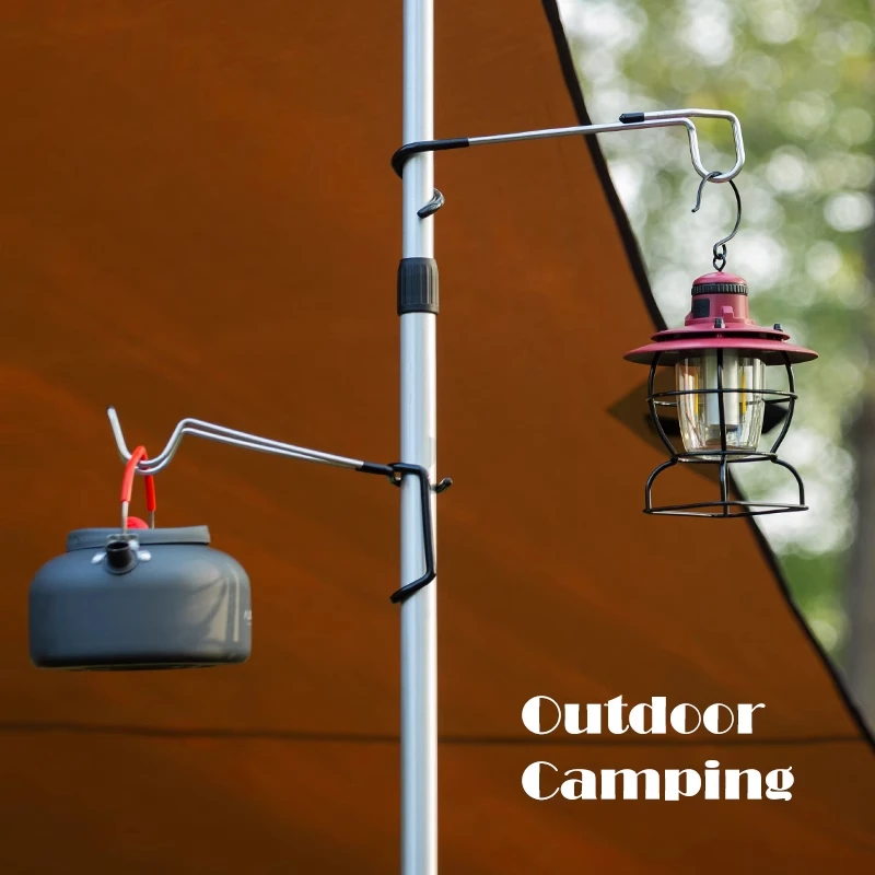 Stainless Steel Portable Light Stand Holder Hooks for Tent Pole Lamp Hanger Hunting Fishing Lantern Outdoor Camping Tools