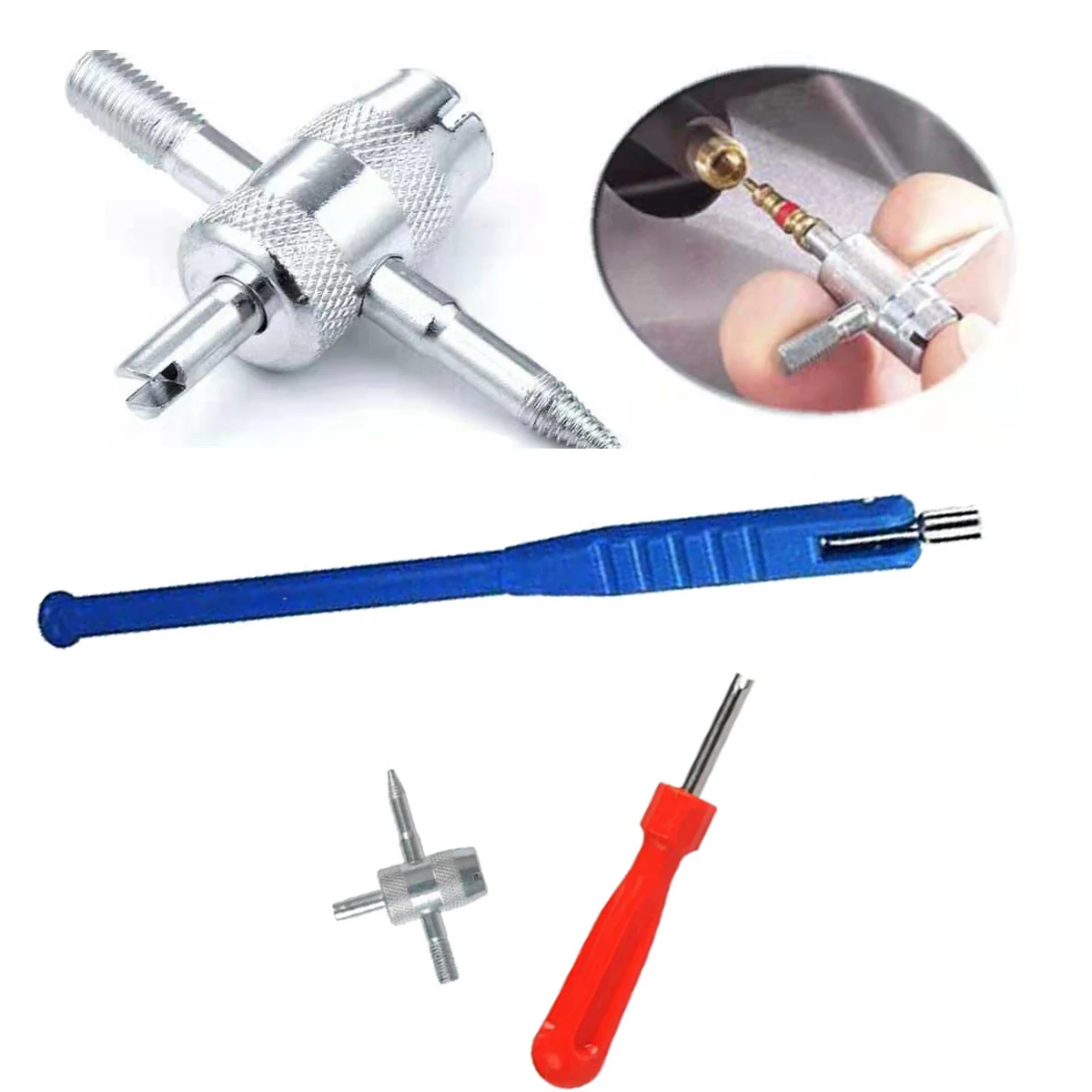 

Pulling/Plastic Removal Wrench Tool 3-Piece Set Tyre Wheel Valve Replacement Installation Repair Accessories