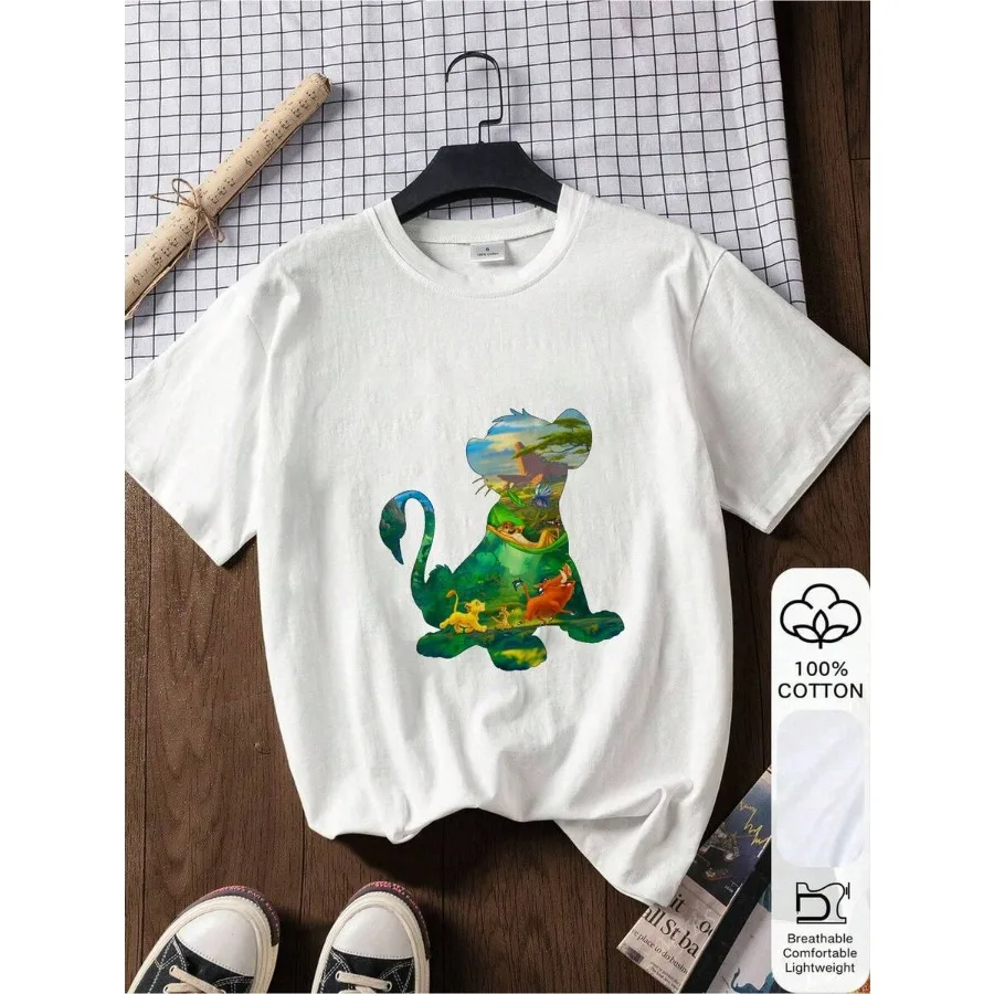 Camiseta con gráfico de silueta del Rey León