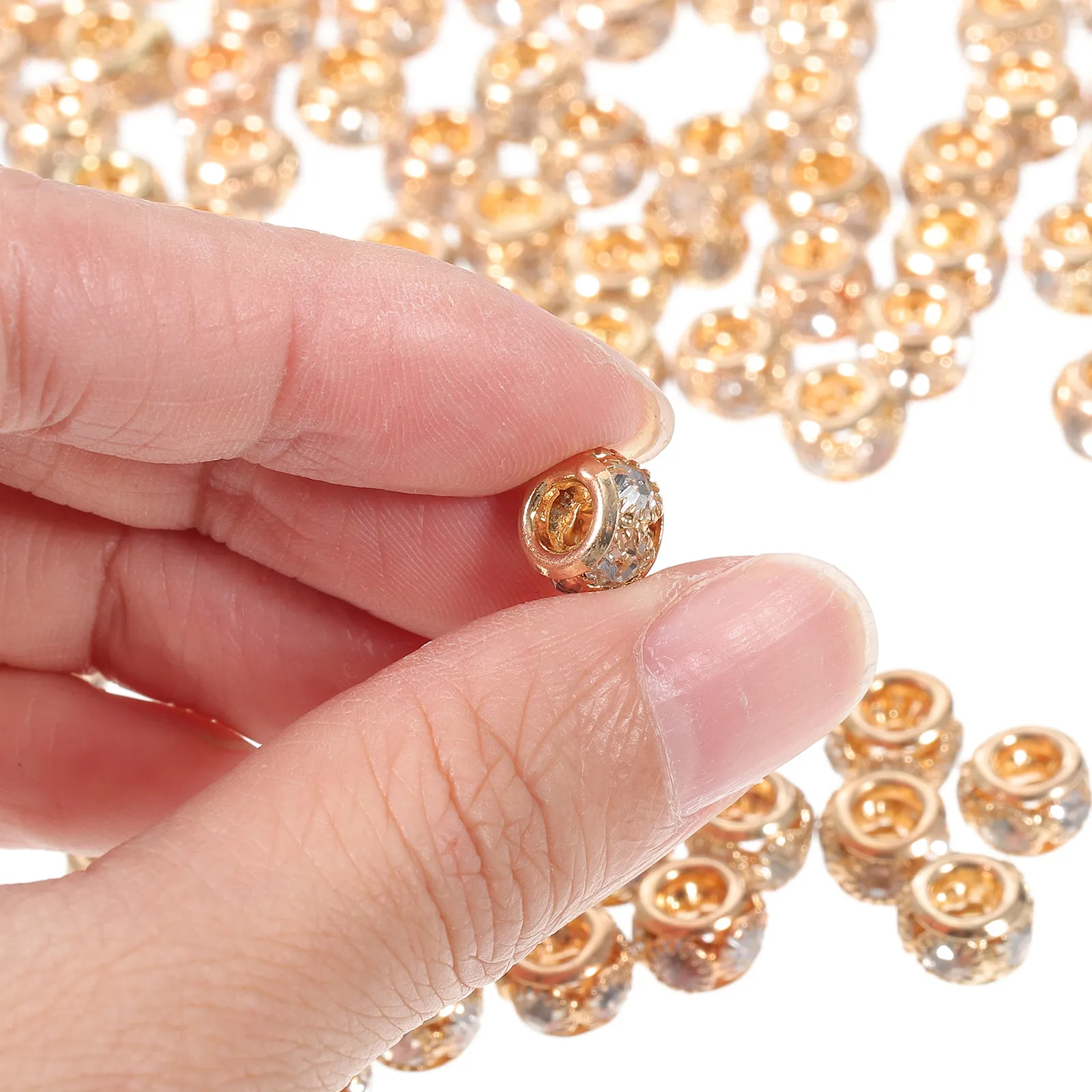 100Pcs DIY Spacer Beads Rondelle Shape Alloy Beads for Jewelry Making Smooth Round Edges Ideal for Bracelets Necklaces Backpack