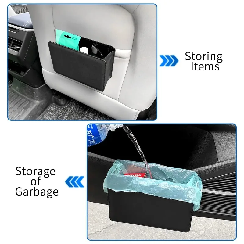 Foldable Car Trash Can Car Door Storage Box Hanging Storage Bag for Seat Back Storage Box Car Interior Products view 3