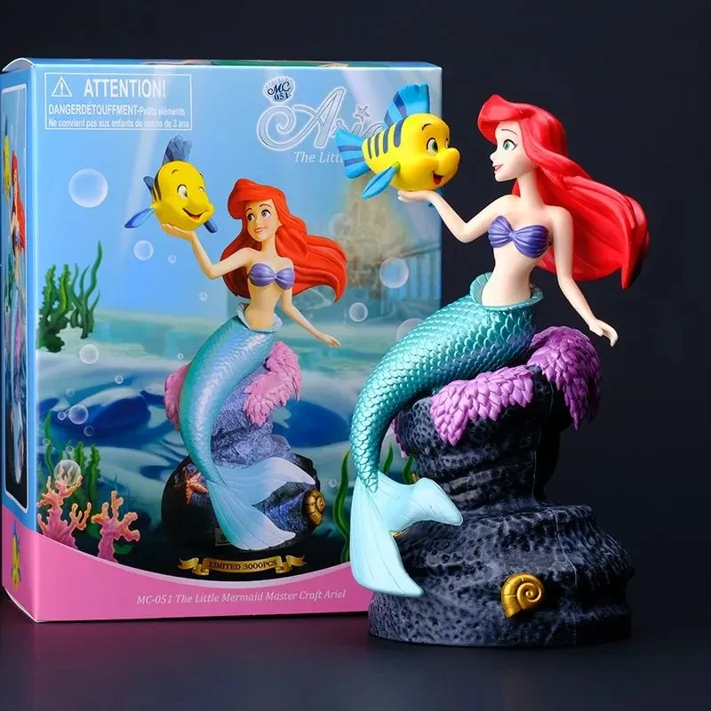 20cm Disney Mermaid Princess Ariel Figure Toy Cartoon Character Ariel Model Doll Cake Baking Decorative Room Ornament Kids Gifts