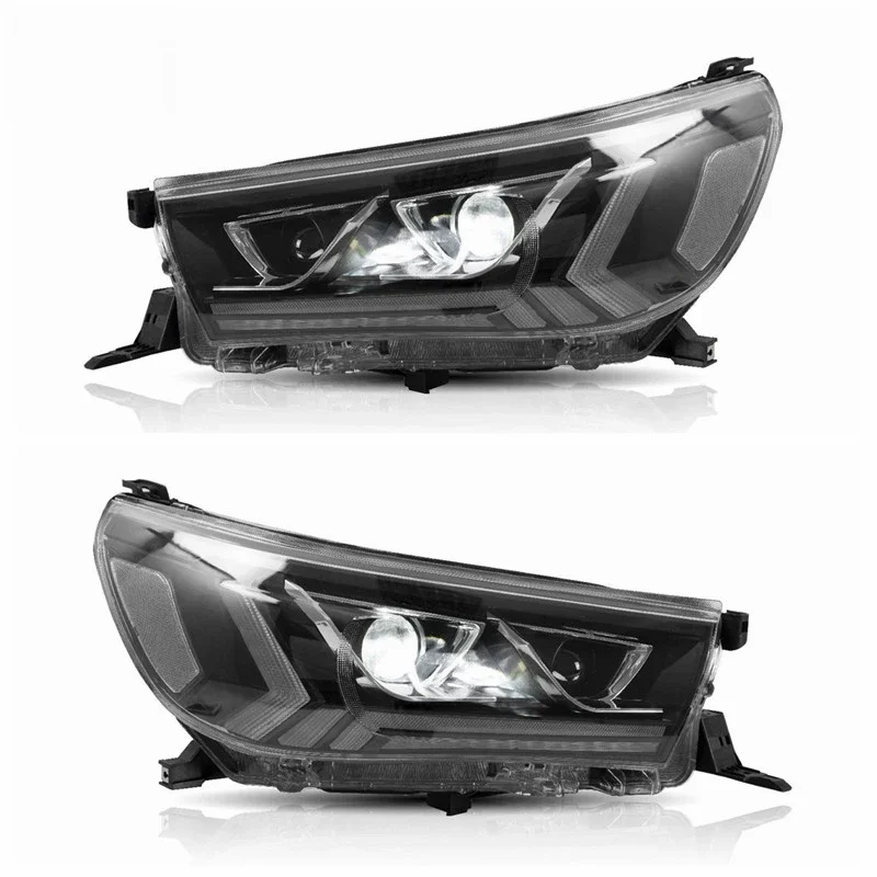 Pair of Car Headlight Assembly For Vigo/Hilux Headlight 2016-UP Car Front Light Plug&Play Auto LED Head Lamp Systemcustomcustom