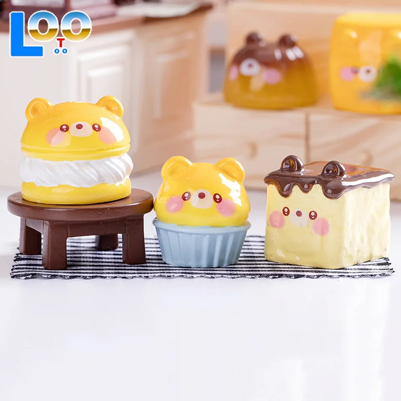 Микропейзаж, креативный медведь, хлеб, кукла, кукольный дом, сделай сам, еда, игровое украшение, аксессуары, настольные украшения