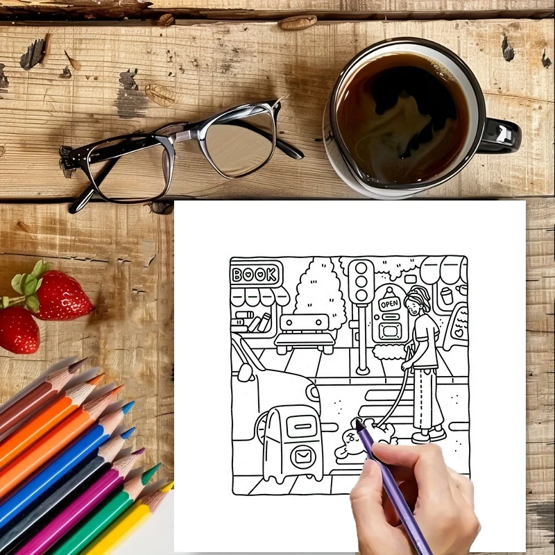 28 Pages Dog Style Coloring Book for Adult | Colouring Book, Drawing Supplies for Christmas, Thanksgiving