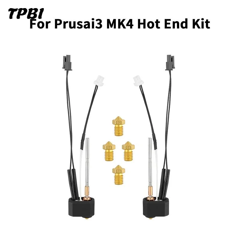 Prusa I3 Hotend Kit Extruder Head For MK3 MK3S+ MK4 3D Printer 0.4mm Hardened Nozzle Heater Block Thermistor 24V 40W Full Set