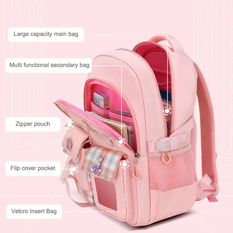 Cartoon Leuke Lichtgewicht Rugzak Basisschool Kinderen Rugzak Grote Capaciteit Wervelkolombescherming Waterdichte Rugzak Geschenken