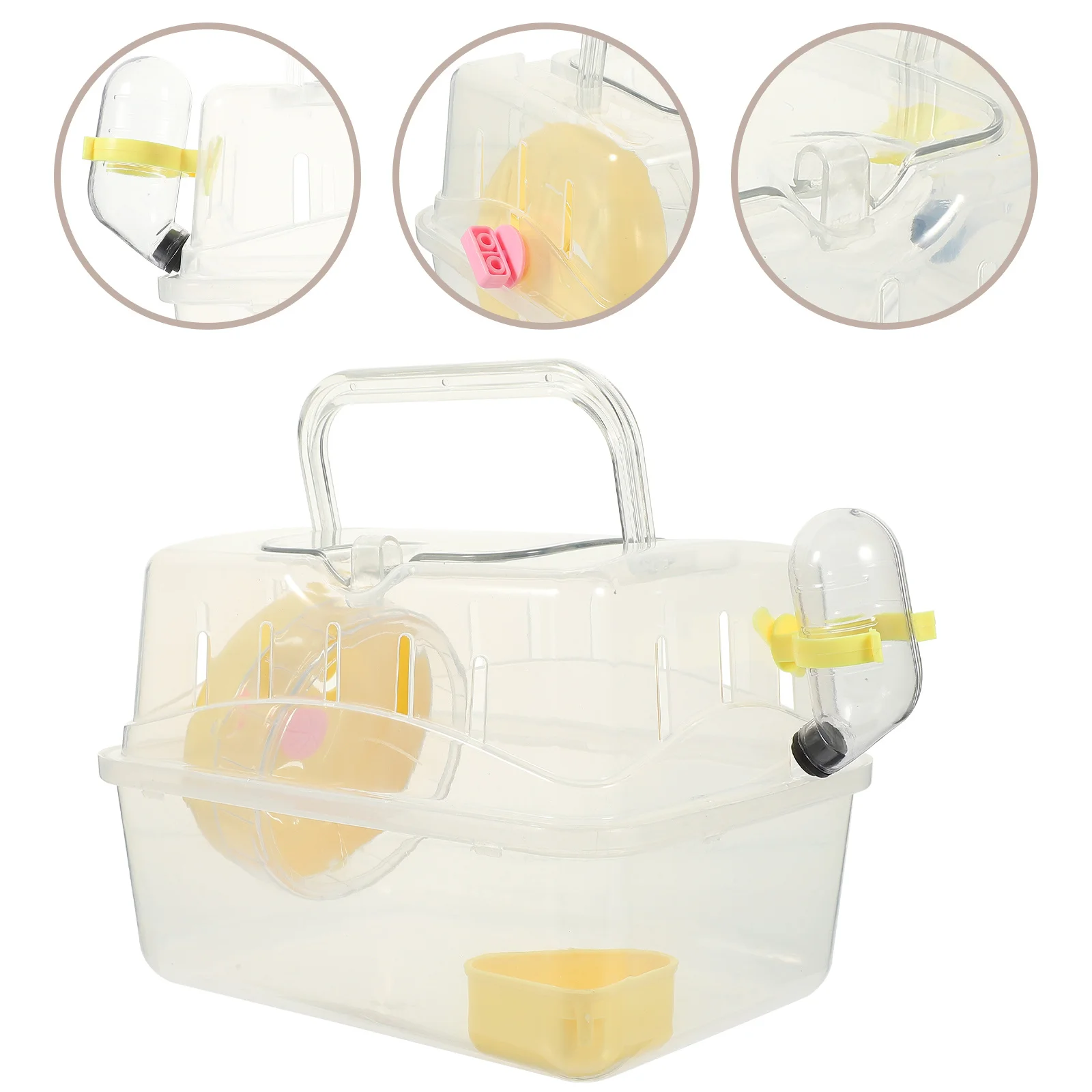 

Panoramic Skylight Cage For Hamster Portable Travel Carrier Durable Pet Small Animal Cage Suitable Hedgehog Rabbit