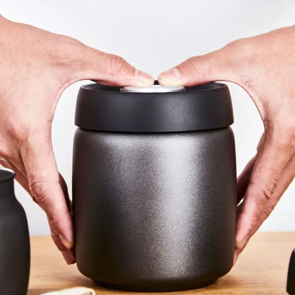 304 الفولاذ المقاوم للصدأ حبوب البن فراغ مختومة إبريق مقاوم للرطوبة محكم تخزين الشاي إبريق إبقاء القهوة الطازجة فراغ علبة #5