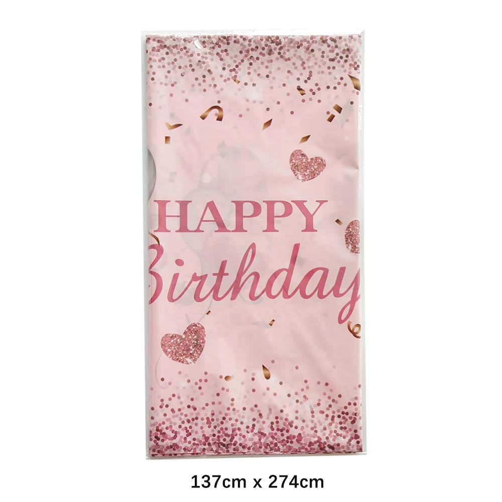 Rectangular Disposable Birthday Tablecloth Plastic Waterproof Tablecloth for Dinning Table 1st Birthday Decoration Baby Shower