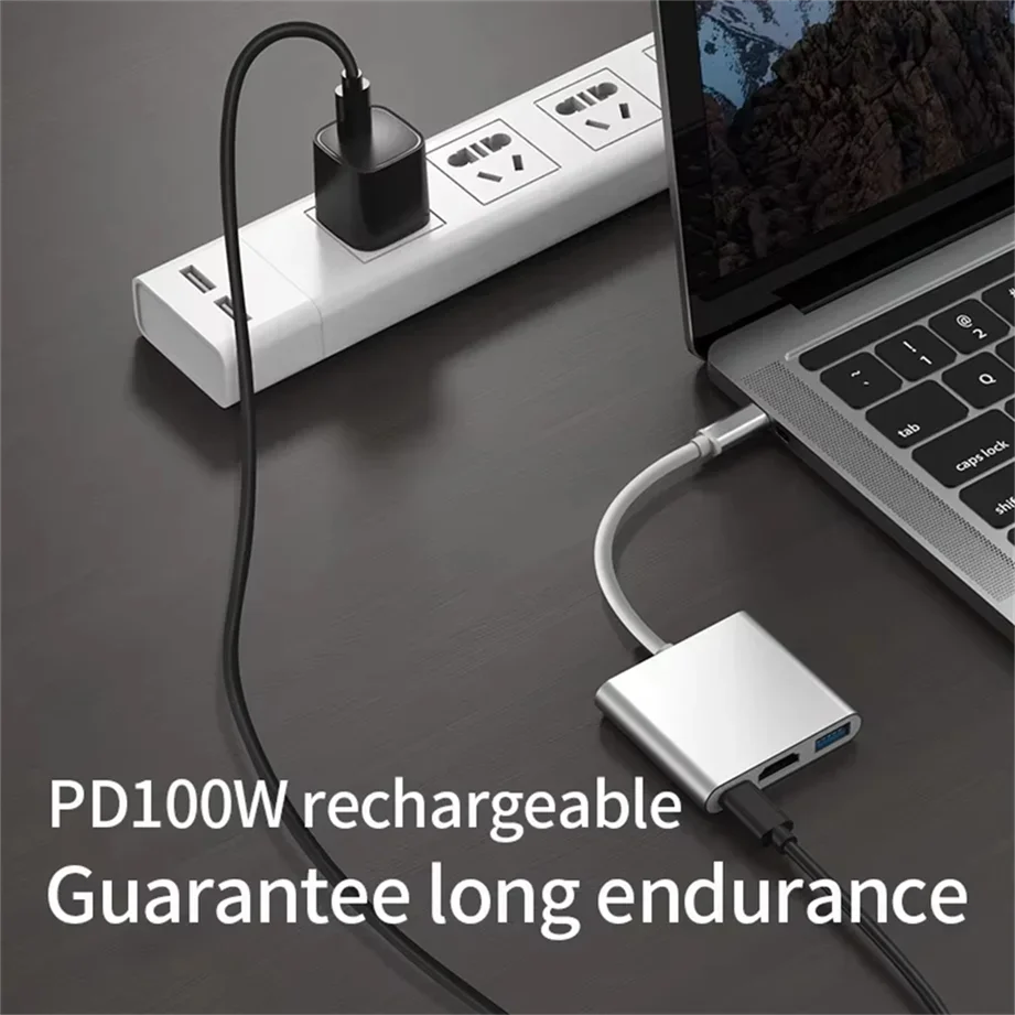 

3 in 1 Usb Hub USB C to HDMI-compatible Splitter HUB Type-c to HDMI-compatible USB 3.0 Docking Station For Macbook Air Converter