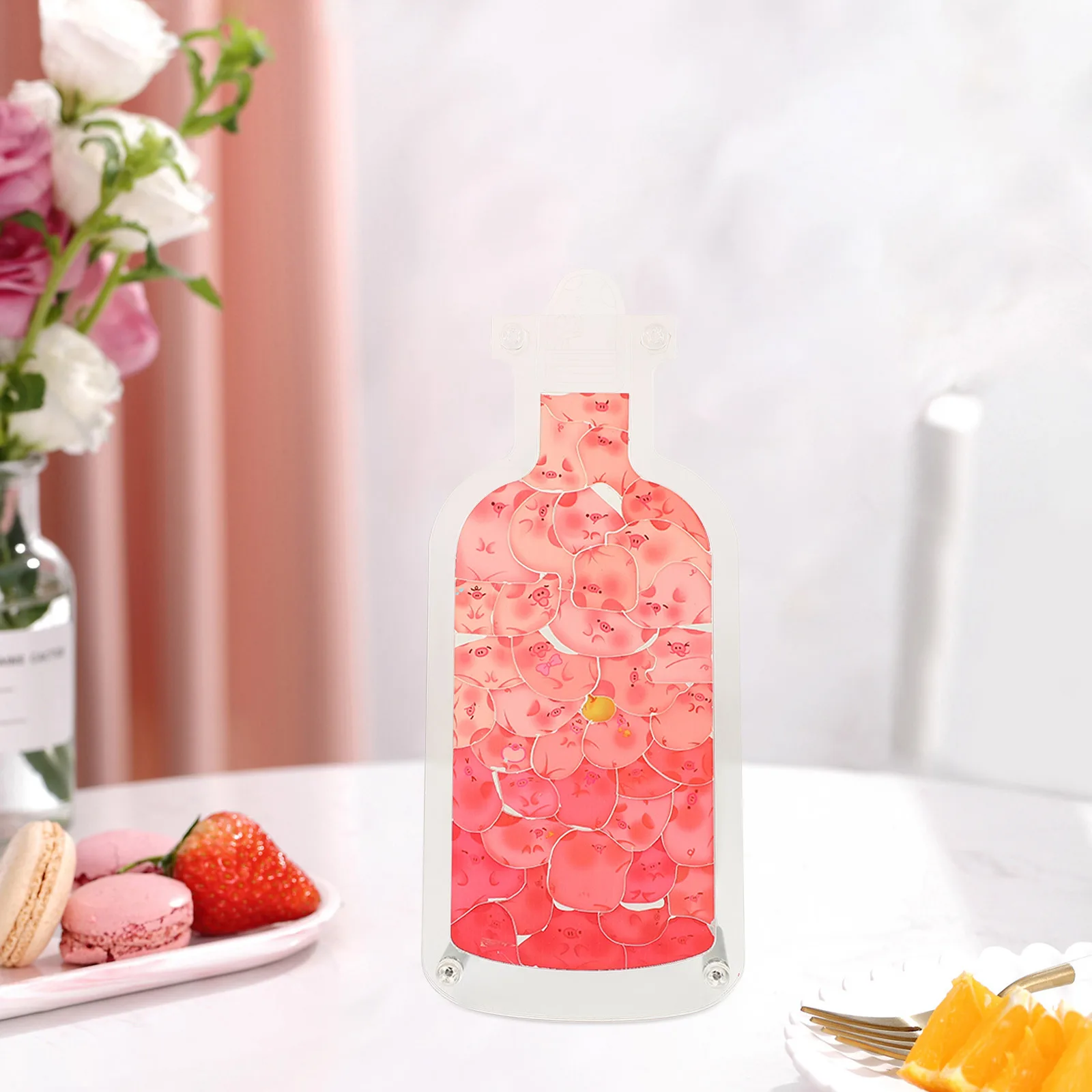 

Transparent Puzzle Bottle Adornment Desktop nament Decorations Kids Craft Puzzle Toys Home Desktop nament Decor